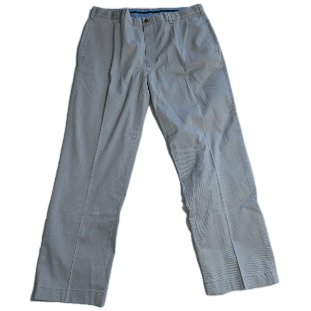 Brooks Brothers Advantage‎ Chino Clark Fit 37x30 Gray Stretch Dress Pants Mens